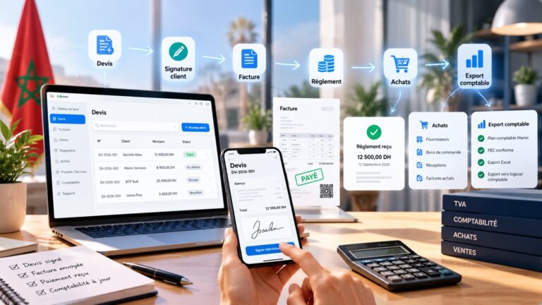 OneTPE : du devis signé sur mobile à la facture, au règlement, aux achats et à l’export comptable pour les TPE marocaines